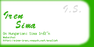 iren sima business card